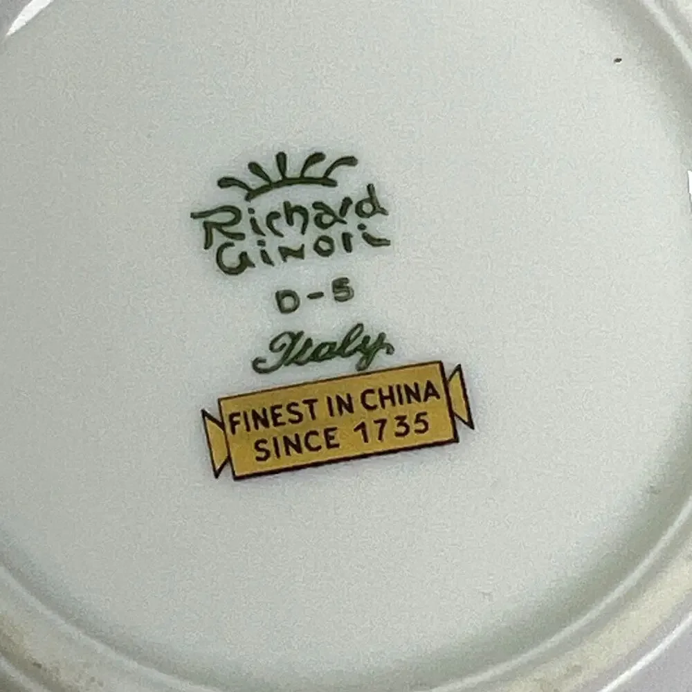 Richard Ginori 1735 Impero Palermo Rust Flat Demitasse Porcelain Cup Saucer Set